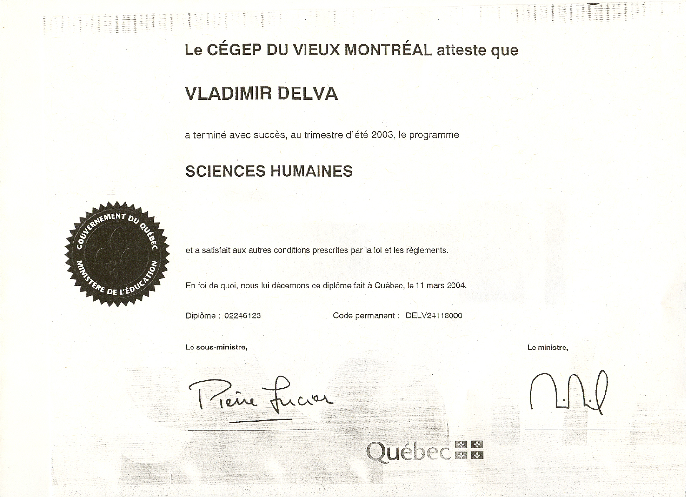 DEC en Sc.Humaines Kapois Lamort (V.Delva)