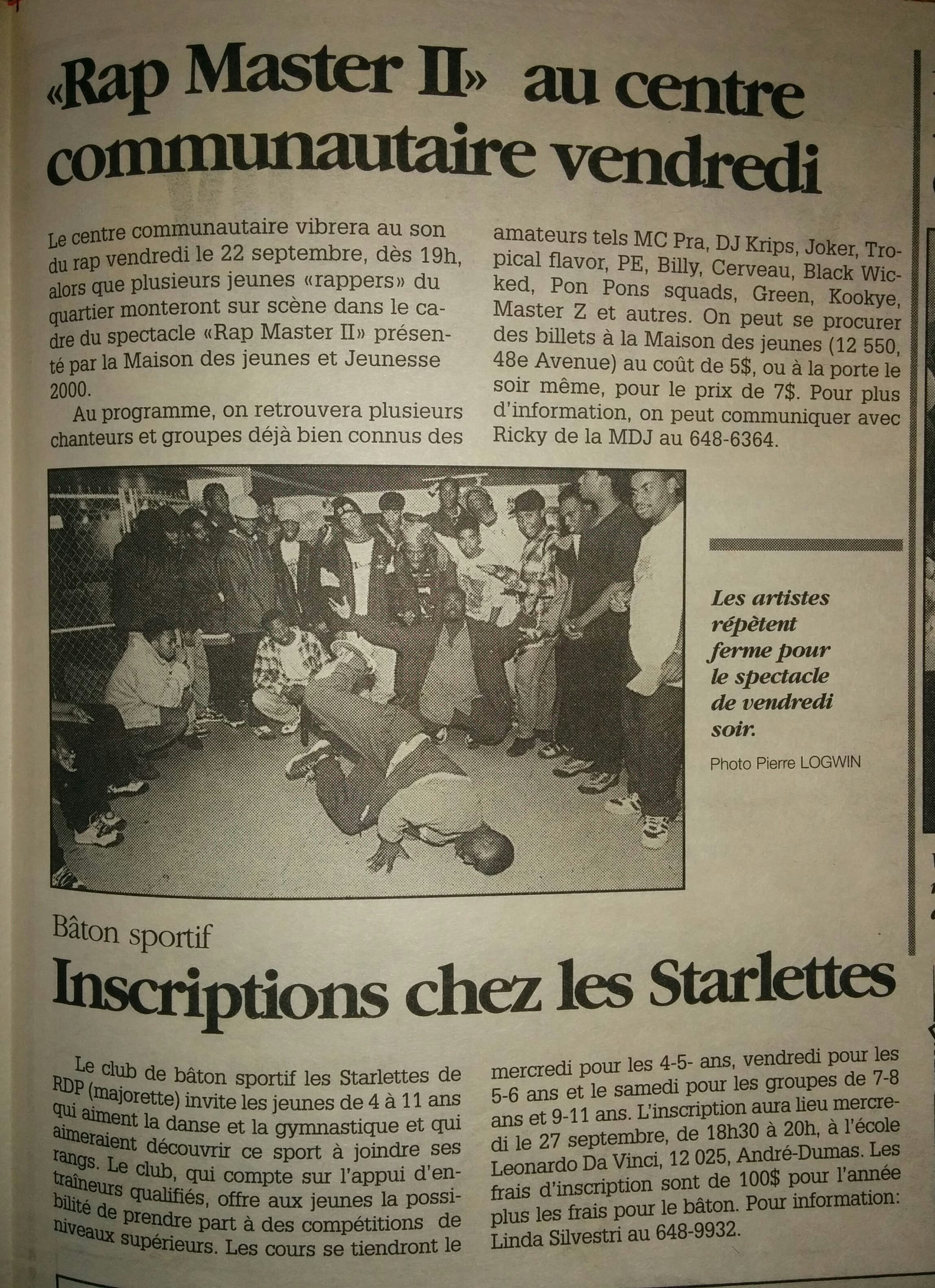 Rap Master show hip-hop à RDP en 1995 pt.2- MODIF