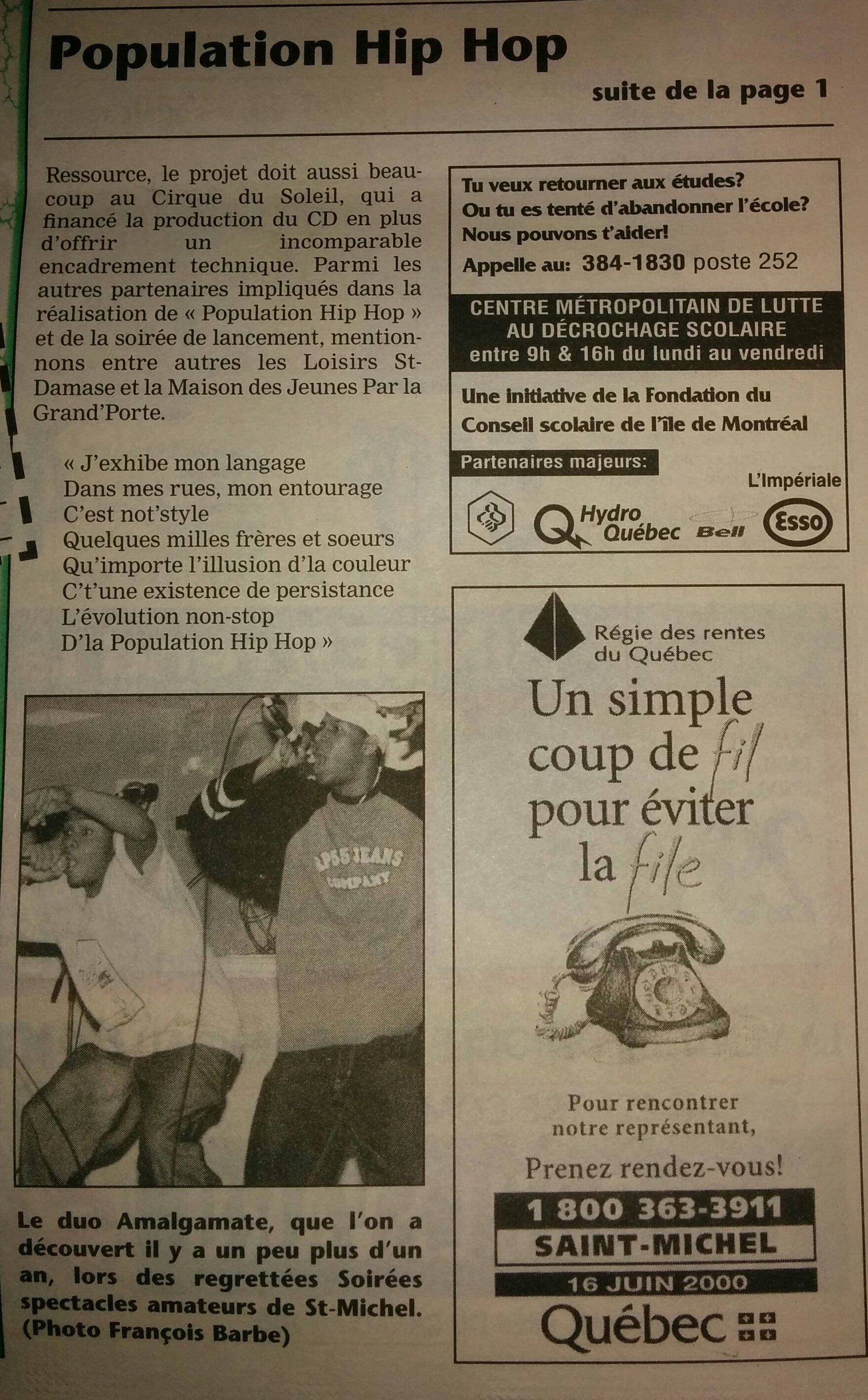 POPULATION HIP-HOP Amalgamate F.U.O ( printemps 2000)